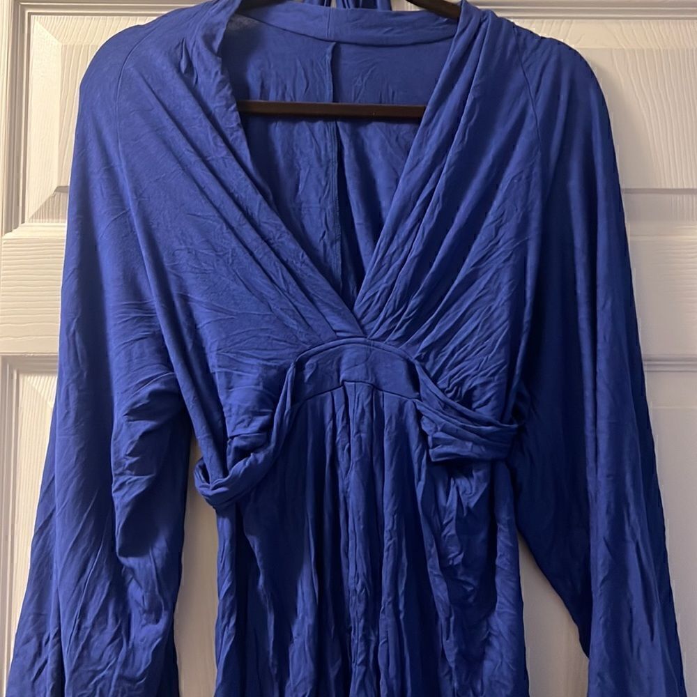 NWOT Blue Dress Waist Tie - No Tag Size Small - Cute Flowy Dress